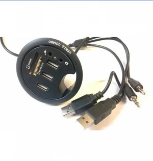 3 Port USB Hub Mini 2.0 als Einbaubuchse mit Audio Anschluss