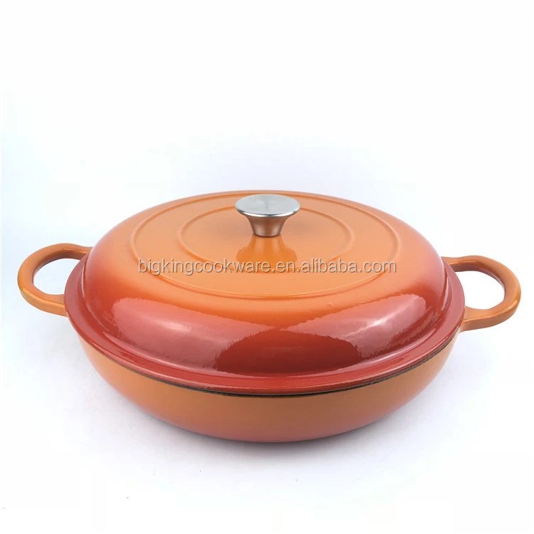 30cm shallow stew pot, cast iron soup pot OEM