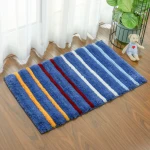 3D tufted microfiber floor mats bathroom mat  wave color- stripes Stereoscopic effect non slip bath mat