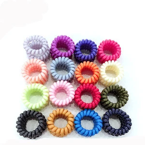 4 cm high quality fashion elastic custom color telephone hair tie wire line hair bands