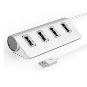 4 Port Aluminum USB 2.0 Hub (30" cable) for pc