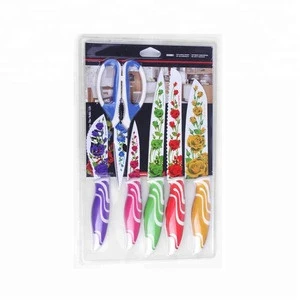 5 pcs of kitchen knife set/colored knife, non-stick coating sonic clamp packing