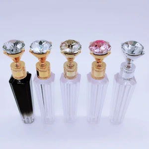 5ml Luxury empty jewelry lip gloss tube with wand Dazzled lipgloss tube Private label Red diamond lip gloss container