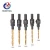 Import 5pc Quick Change Hss Round Shank Titanium Plated 6# 8#10# 12#14# Cone Countersunk  Drill Bit Set Woodworking Screw Reamer from China