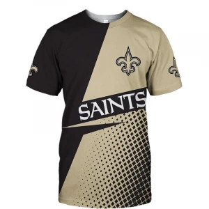 6818 Man Summer Digital Print O Neck Football Saint s T Shirt Jersey