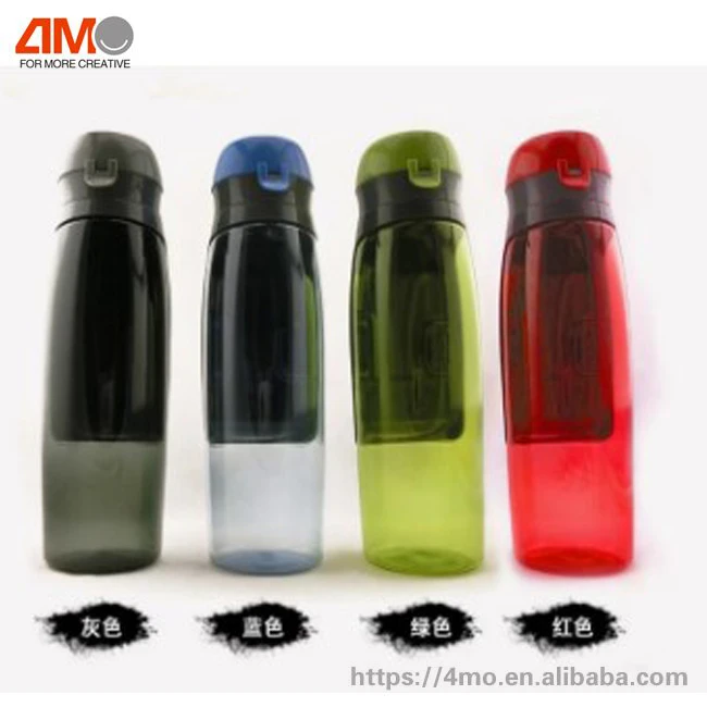 750ml Plastic PET Sports Water Bottle with Storage Compartment Card Holder