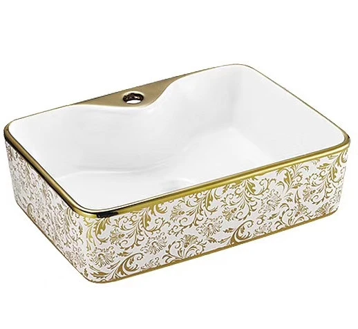 8025-218-FW YEXIZ New Style Marble The Phoenix Tail Pattern Wash Basin Advanced Design Sense Art Bathroom Sink