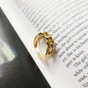 925 sterling silver industry wind open rings gold fashion Irregular twist crud chain adjustable rings for women fine jewelry