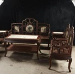 A0015 China Antique Royal Style Solid Wood Living Room Furniture Sofa Set