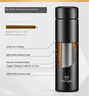 A161 navy bule stainless steel vacuum flask double wall thermos water bottle