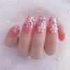 A38 wholesale pre design 3d Japanese false nails tips back glue artifical fingernail press on fake nails