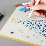 AAGU Amazon Hot Sale Christmas Bullet Journal Drawing Stencil Template For Kinds Painting Plastic Lace Ruler