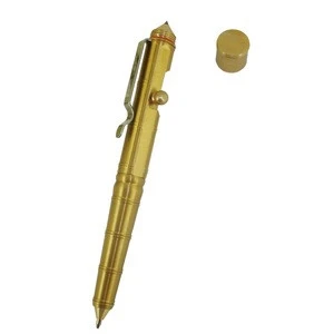 ACMECN 80g Brass Tactical Pen Vintage Design Multi-functional BallPoint Pen Emergency Self Defense Supplies Brass EDC Tool Gifts