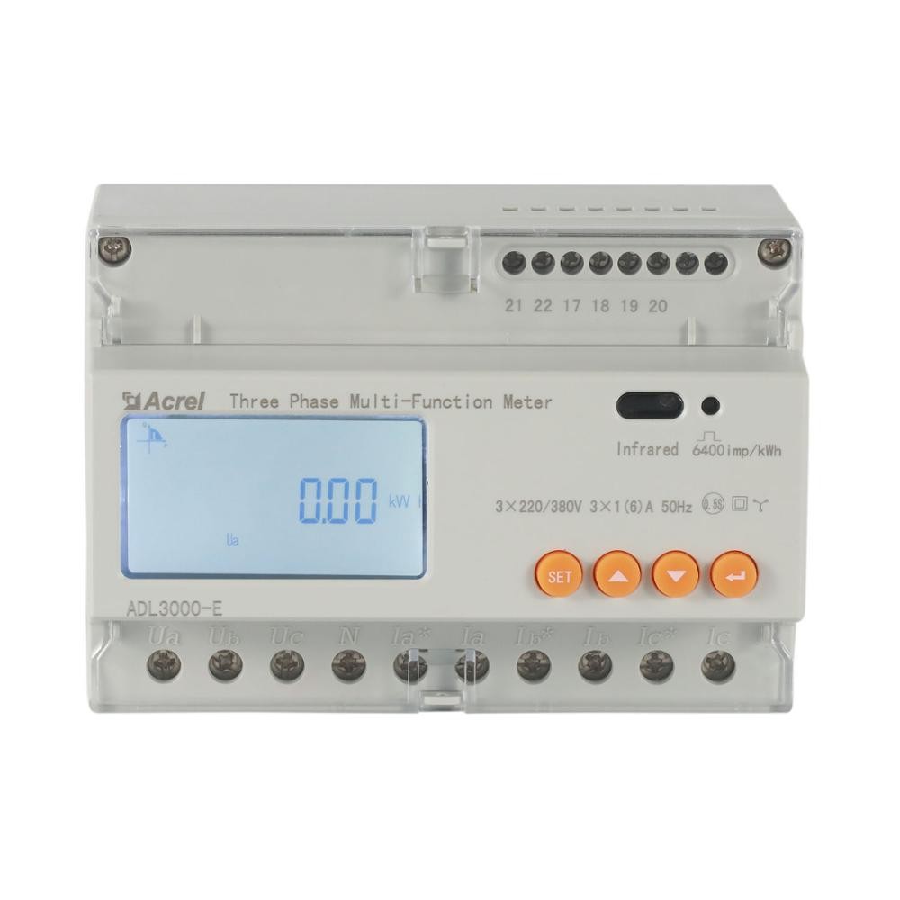 Acrel din rail installed three phase digital power meter with CE approved ADL3000-E/FC