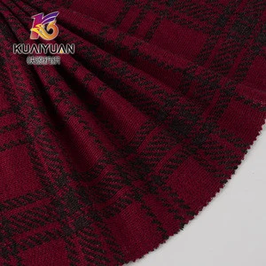 Acrylic polyester plaid coarser sweater knitted jacquard print fabric