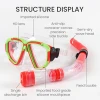 Adult Diving Goggles Mask Breathing Tube Shockproof Anti-fog Swimming Glasses Band Snorkeling Underwater Accessories Set
