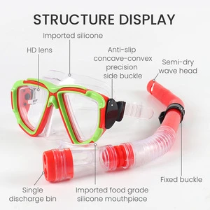 Adult Diving Goggles Mask Breathing Tube Shockproof Anti-fog Swimming Glasses Band Snorkeling Underwater Accessories Set