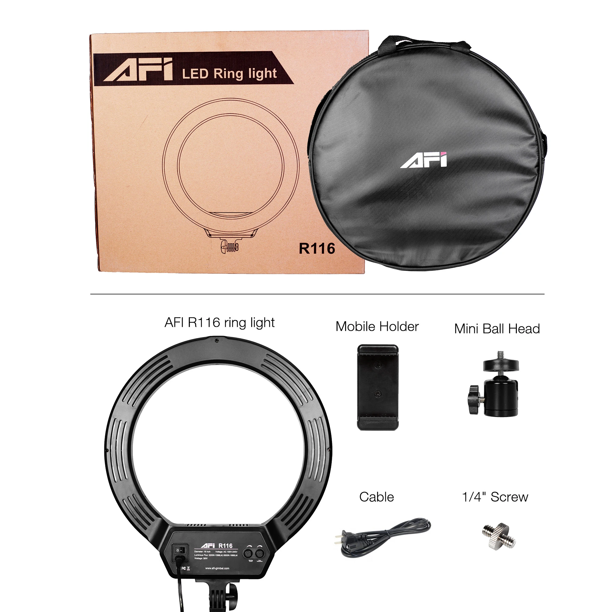 AFI flash selfie led ring make up light with cell phone holder