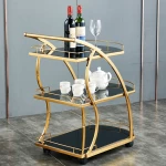 airline beverage cart 3-tier lucite wine bar cart with trays drink cart outdoor