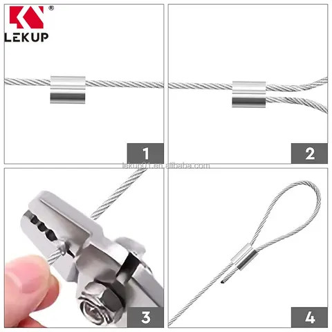 Buy Aluminum Crimping Double Barrel Set Ferrule Loop Sleeve Double ...