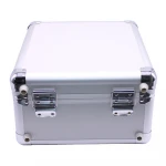 Aluminum Tool Box Portable Instrument Box Storage Case Suitcase Travel Luggage Organizer Case W Lining Silver