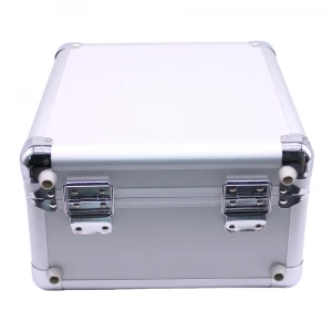 Aluminum Tool Box Portable Instrument Box Storage Case Suitcase Travel Luggage Organizer Case W Lining Silver