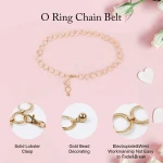 amazon hot selling female o ring metal chain woman belt gold  waist belt designer punk latest fashion chain