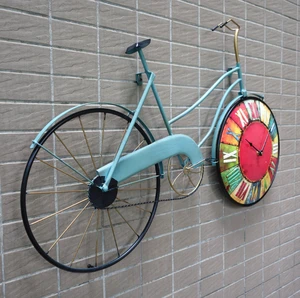 American creative individuality iron art bicycle retro wall decoration wall clock archaize creative wall clock