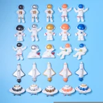 Astronaut Plane Flying Saucer Resin Slime Charms Accessories DIY Refrigerator Paste Mobile Phone Shell Decoration Patch