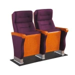 Auditorium Chairs with solid wood arm aluminium leg theater chairs school furniture