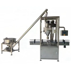 Automatic small screw manual milk dry powder cup bottle container mixing and filling machine 500g packaging supplier