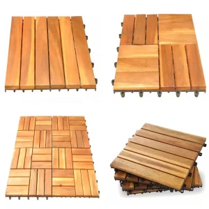 B110 Acacia Wood Flooring Interlocking Decking Tile and  Plastic Acacia Wood interlock decck Tile - Plastic flooring tile