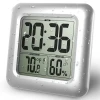 BALRD B0006 Digital Bathroom Wall Clock  Big LCD Waterproof with Temperature Humidity Decorative Home Thermometer Shower Clock