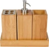 Bamboo bathroom set/bamboo lotion dispenser/bamboo toothbrush holder