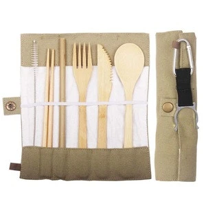 Bamboo Travel Utensil Set / Reusable Flatware Utensils/  Outdoor Camping, Office Lunch /  travel cutlery set with case, bag