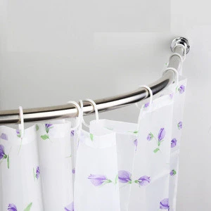 Bathroom accessories curved metal shower curtain rod