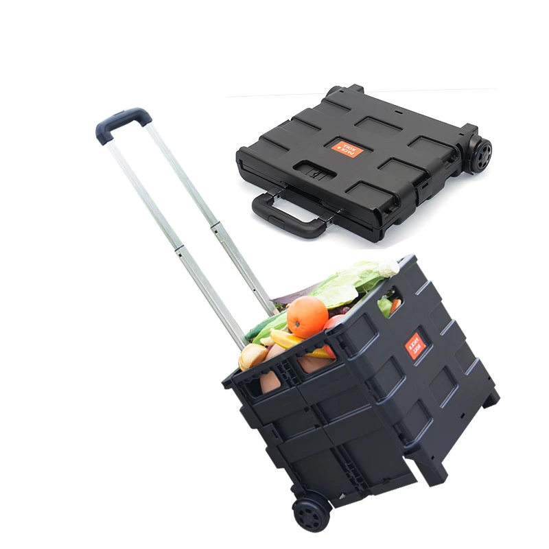 Beach Shopping Basket Cart Foldable Bag Child Size Climb Cloth Storage Plastic Trolley With Wheels