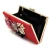 Import Beautiful flowers PU evening handbags fashion red hard clutch evening bags from China