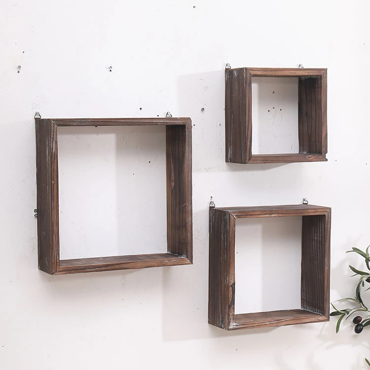 Best Price Wall Hanging Shelves Storage Wall Hanging Wood Shelves Wholesale Unfinished Custom Wooden Frame Wall Mounted Shelf