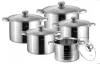 best quality cookware set stainless steel metal cooking pot with tempered glass lid 10pcs kitchen pot set 22-30cm