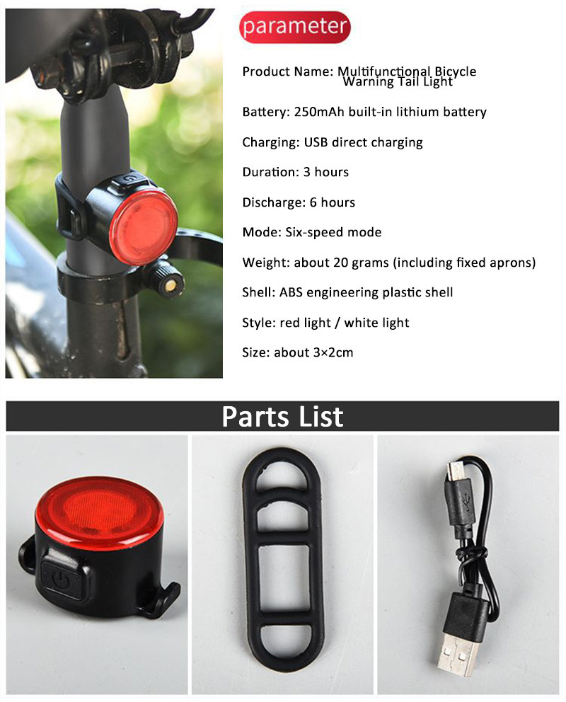 Buy Bike Rear Lights Mini Led Bicycle Tail Helmet Backpack Lights Usb ...