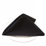 Black cloth napkins for hotel restaurant banquet table linen 100% cotton 265gsm