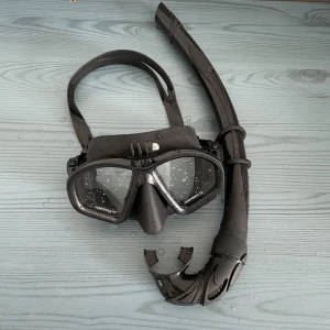 Black color low volume free diving mask spearfishing snorkel set