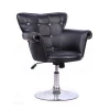 Black full back swivel haircut salon barber chair with pump, salon furniture, commercial furniture