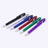 blue click ballpoint pen customized logo advertising promotional plastic pen