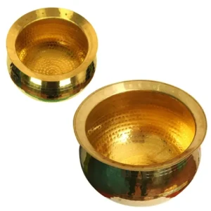 Brass Hammered Tope Cookware Dinner Ware Tableware Kitchenware Metal Utensils Solid Round Serving 10 Litter & 4 Litter brass Pot