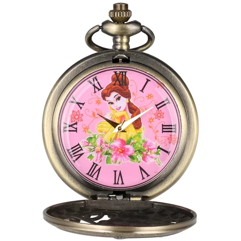 Bronze Necklace Pocket Watch With Angel Accessory Exquisite Fairy Dancing Lovely Princess Girls Quartz Watch Made In China