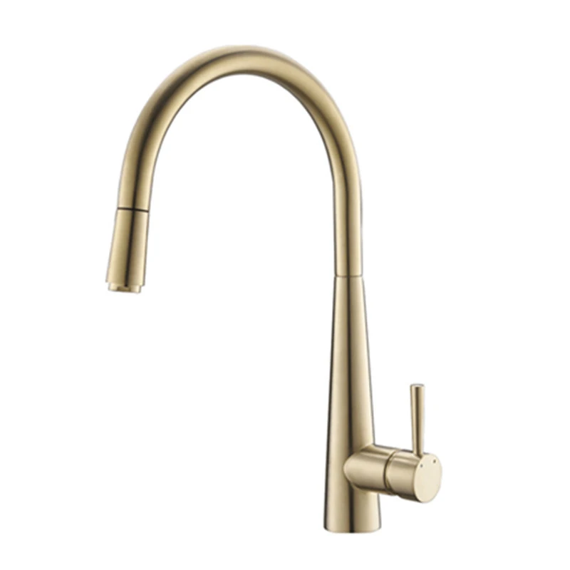 Brushed Gold Kitchen Faucet Pull Down Kitchen Sink Tap And  Soap Dispenser