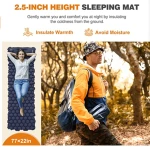 Camping Sleeping Pad with Built-in Pump Upgraded Inflatable Camping Mat with Pillow for Backpacking, Traveling