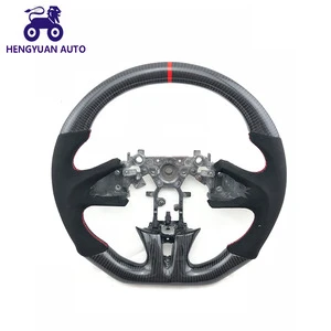 Car Modified Carbon Fiber Steering Wheel With Red Stitching